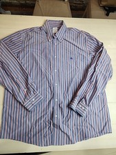 Brooks Brothers Regent Fit Dress Shirt Blue Striped XL Non-Iron Supima Cotton