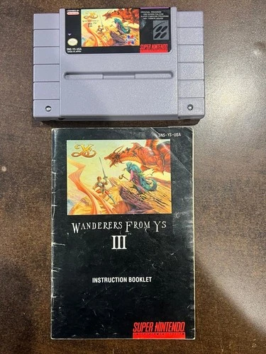 Wanderers from Ys III Super Nintendo SNES with Manual!
