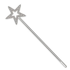 13 Inches Fairy Wand Silver Star Wand, Magic Sticks Princess Angel Role Play Cos