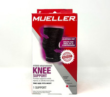 MUELLER Hybrid Wraparound Knee Support Brace, (Black) 