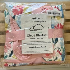 NIB Little Sleepies Midsummer Meadow Large Cloud Blanket Floral 50x50