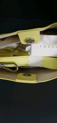 NEW Freedom @ Topshop Neon Yellow Bag Handbag & Detatchable Crossbody Strap - Picture 6 of 11