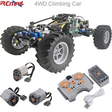 4WD Shock Absorber Climbing Car Remote Control Power Function Motor MOC Parts