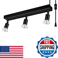 Plug-in Track Lighting LED Track Lighting Fixtures Ceiling Kit 16" Black Wall Li