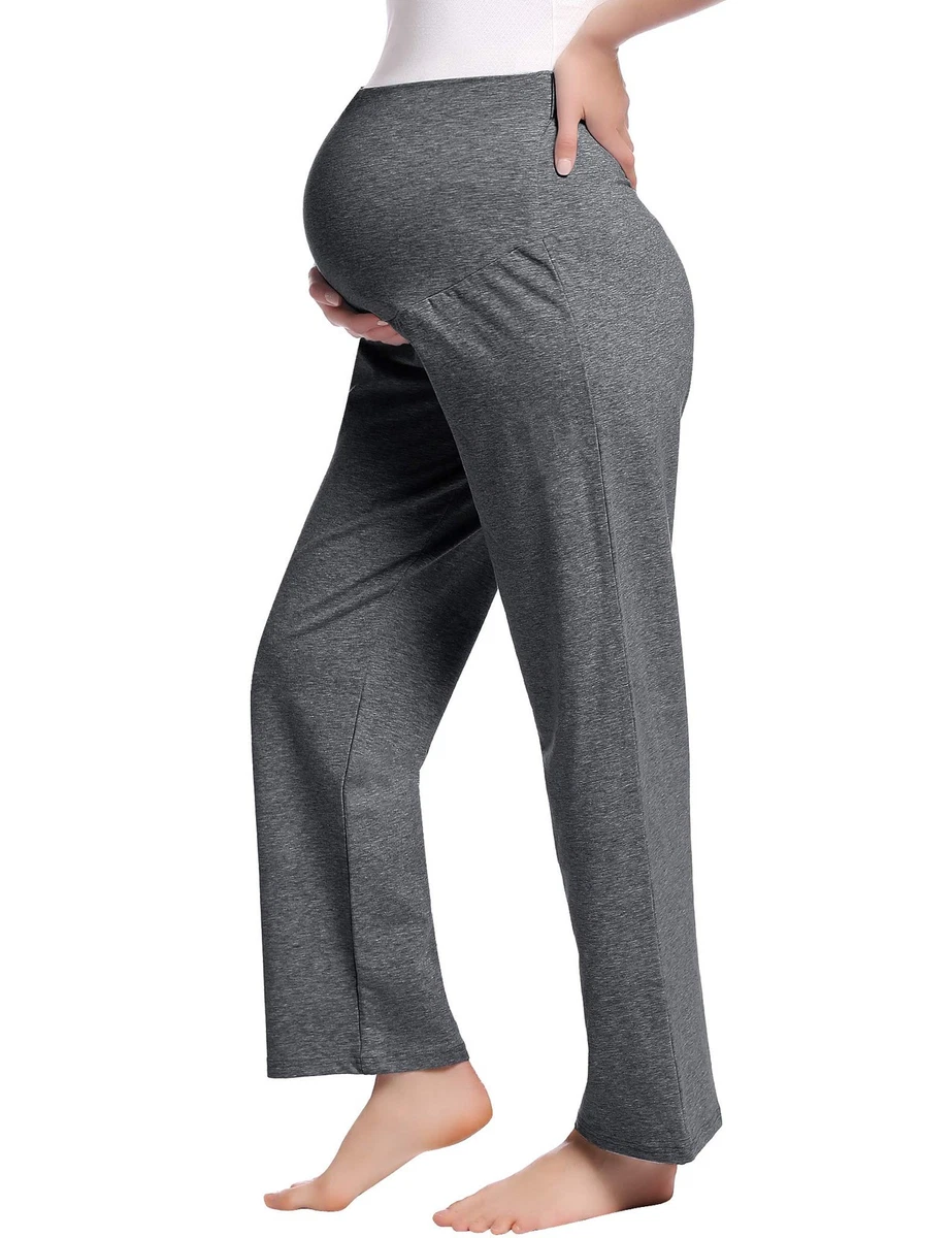 Maternity Lounge Sleep Pants Cover Belly – Dark Gray Small