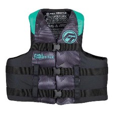 Full Throttle Adult Nylon Life Jacket   Aqua/Black S/M 