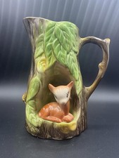 Vintage Ceramic Hornsea Withernsea Fauna Pottery Jug 15cm With Dear Collectable