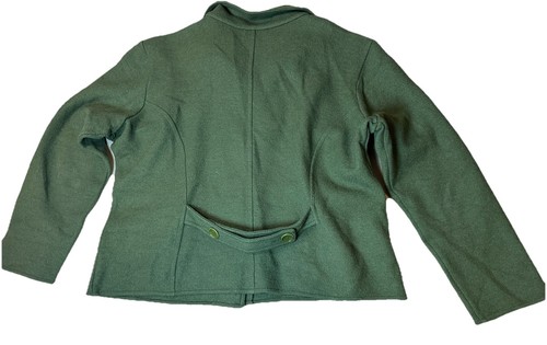 Talbots Blazer Coat Womens M/L Green Wool Alpaca Blend Button Front - Picture 3 of 8