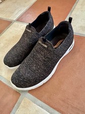 SKECHERS GR. 40 SCHWARZ GLITZER Air-Cooled Memory Foam Slipper