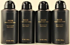QTY 4 - Bath and Body Works NOIR Deodorant Deodorizing Body Spray for Men 3.7OZ