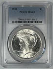 1923 Peace Silver $1 Dollar Coin PCGS MS 63