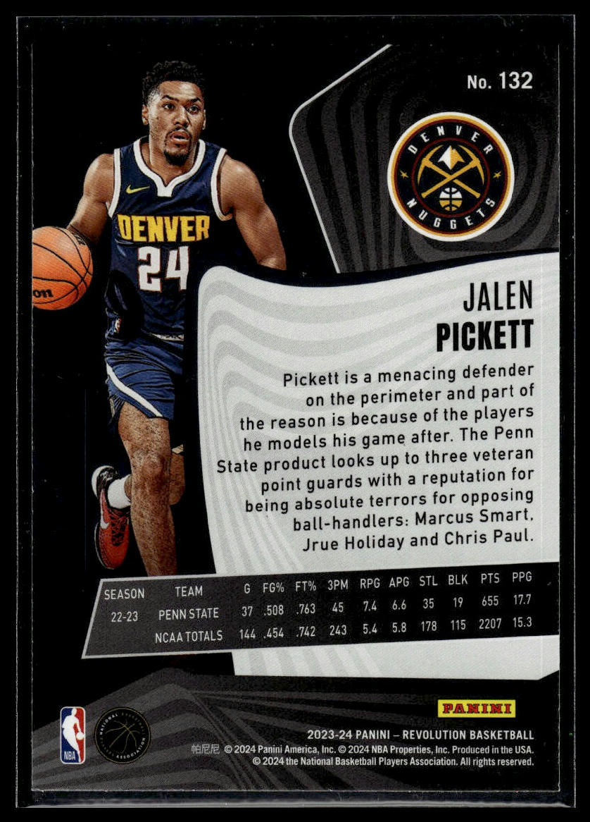 2Asenath Pickettさん専用 2023-24 Panini Revolution #132 Jalen Pickett Rookie | eBay