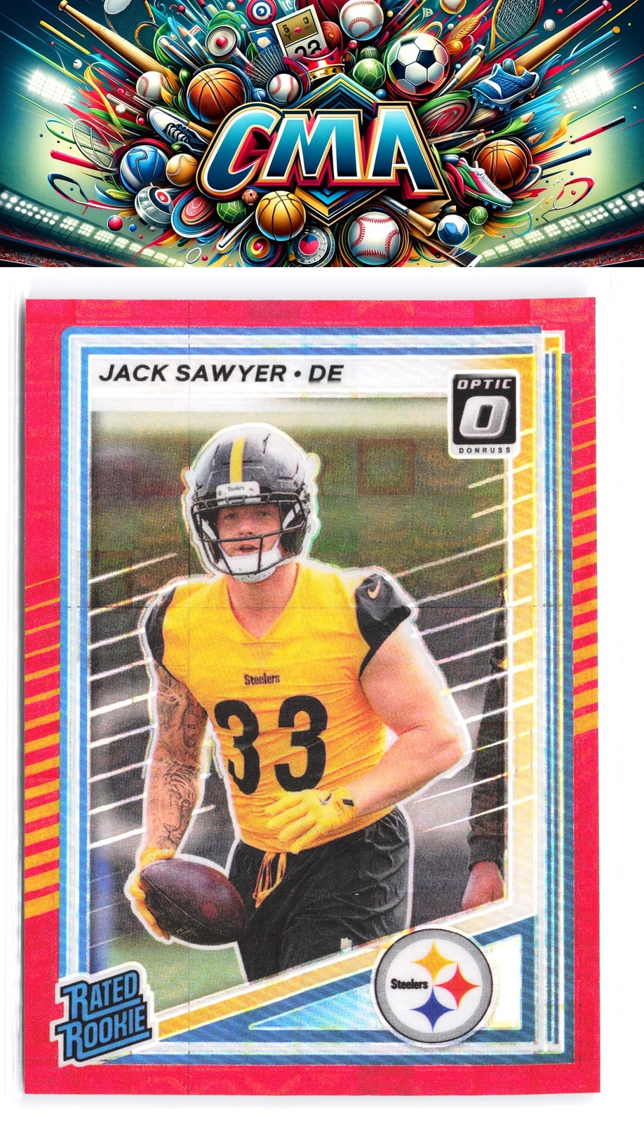 2025 Donruss #390 Jack Sawyer Optic Rated Rookies Preview Red Pandora