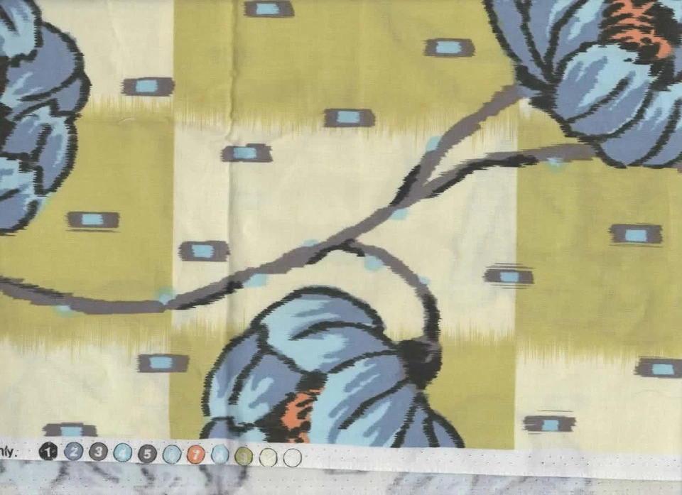 Lotus de Amy Butler para Rowan Fabrics "Lotus Stripe" - Raro 1 yarda - Fuera de existencia y difícil de encontrar Foto 4 de 4