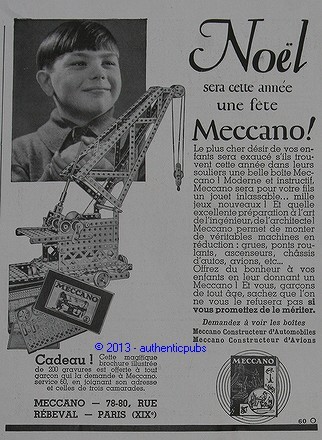 PUBLICITE MECCANO JEU CONSTRUCTION JOUET LA GRUE DE 1932 FRENCH AD PUB - Imagen 1 de 1