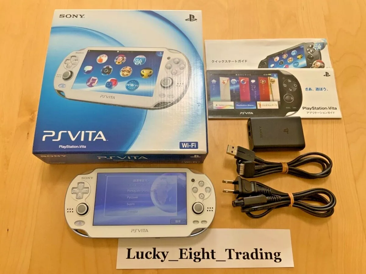 PS Vita Crystal White PCH 1000 ZA02 Console Charger Box PSV Fat