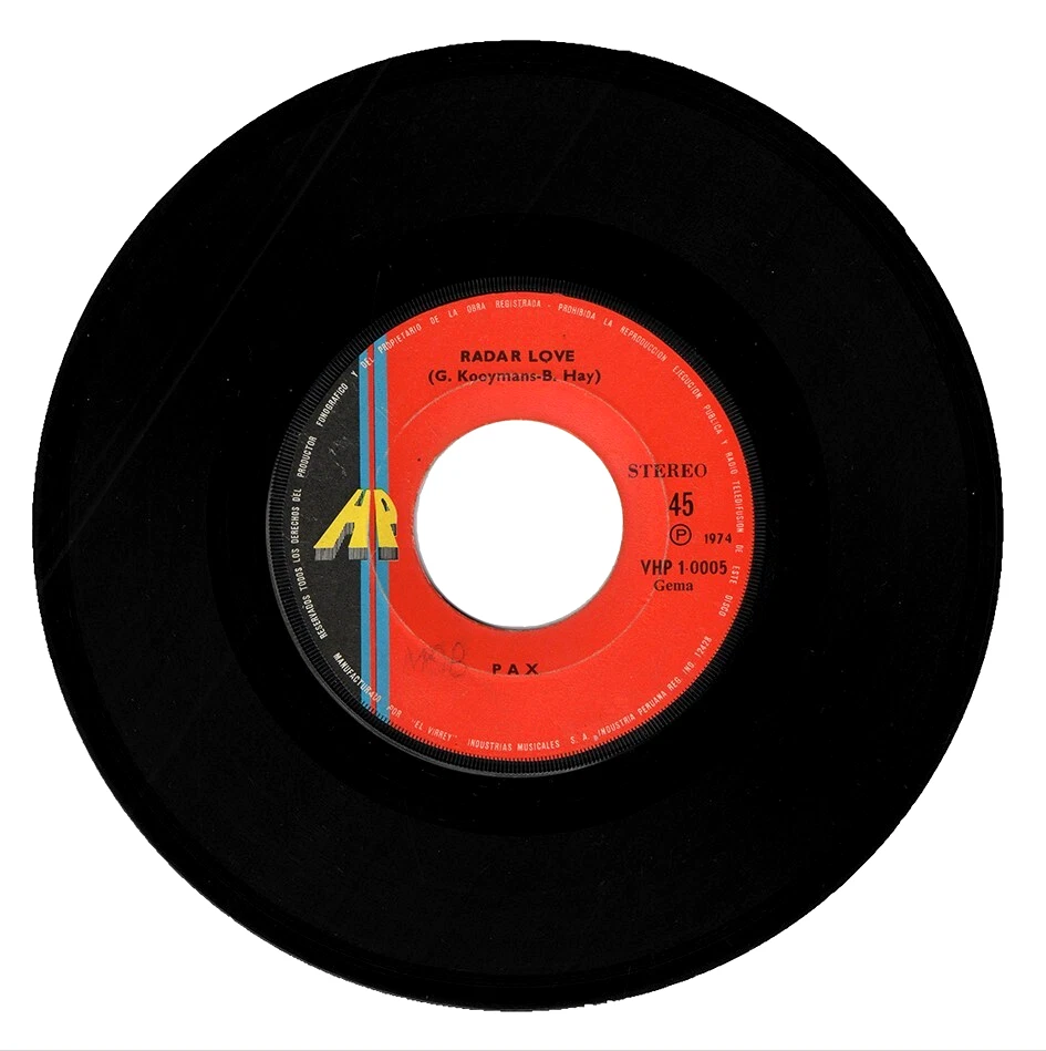 PAX  Radar Love / Dark Rose Rare Peru Heavy Psych 45 GOLDEN EARRING BRAINBOX 7" - Image 2 of 3