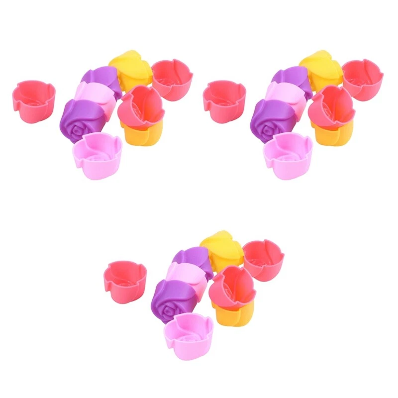 30X Silicone Rose Muffin Cookie Cup Cake Baking Mold Chocolate