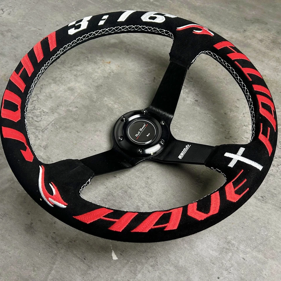 CROSS RACE БЫСТРЫЙ ВЫПУСК 350 ММ 3 «ГЛУБОКАЯ ТАРЕЛКА ЗАМШЕВЫЙ ЧЕРНЫЙ ДРЕЙФ РУЛЕВОЕ КОЛЕСО США - Изображение 2 из 4