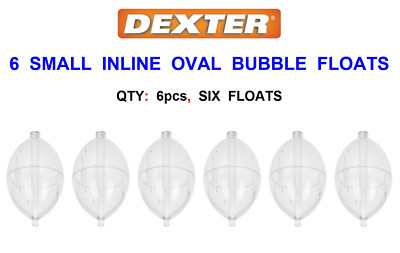 6 DEXTER KLEINE OVALE IN LINE BUBBLE SCHWIMMER MEERFORELLE HECHT KARPFEN ANGELAUSRÜSTUNG
