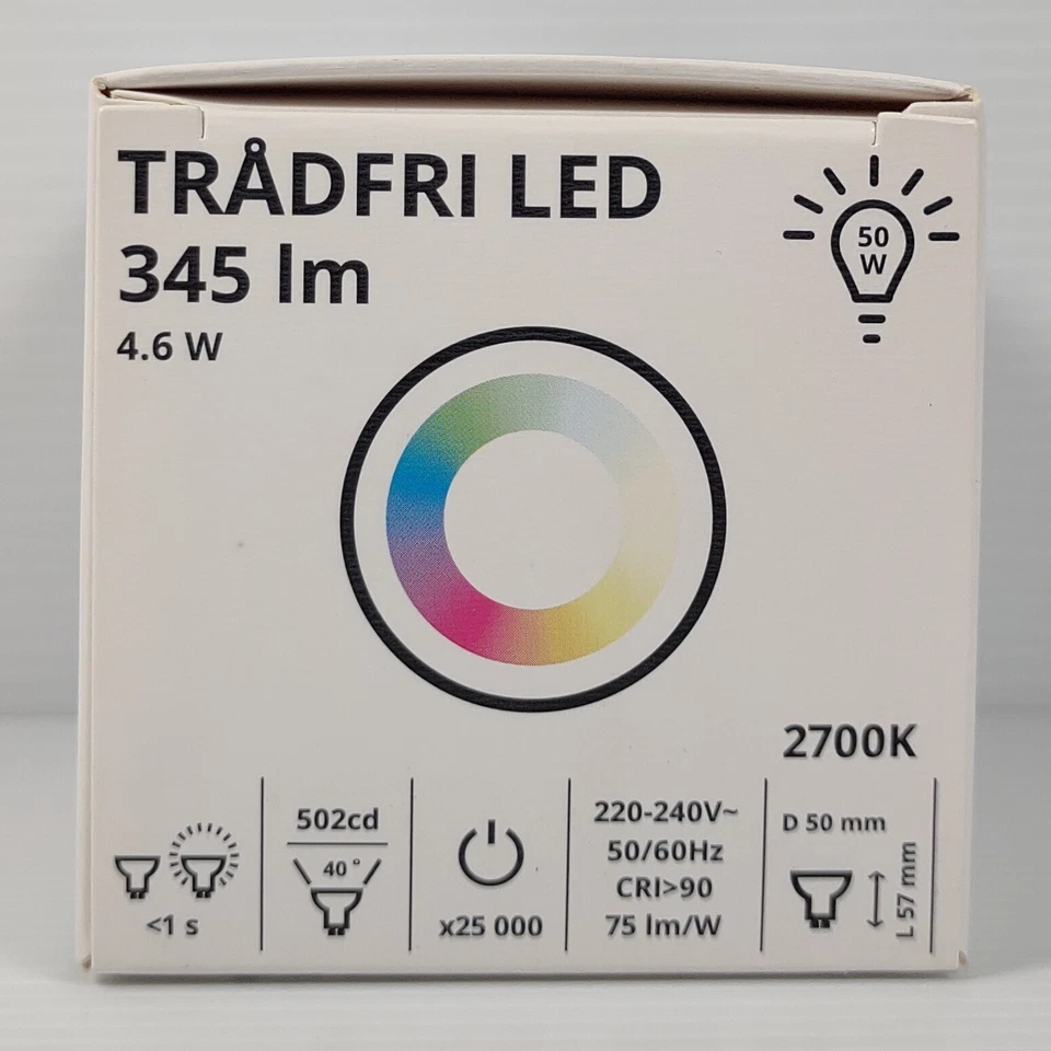 IKEA Trådfri Tradfri LED Bulb GU10 345 Lumen 4.6W Dimmable Colour White Spectrum - Image 2 of 4