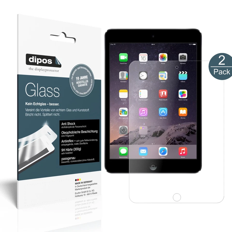 2x Pellicola per Apple iPad Mini 1 / 2 / 3 Protettiva Protezione opaco Vetro - Immagine 2 di 4