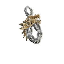 DRAGON INFINITY KNOT GOLD AND Sterling SILVER CHAIN PENDANT BY KEITH JACK