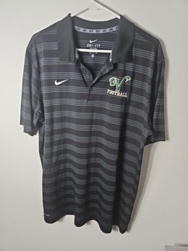 Nike Dri Fit Golf Shirt Football Themed Short Sleeve Men XL BUTTON DOWN - Afbeelding 1 van 14