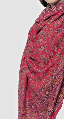 Women's Shawl Cashmere Pashmina Indian Kani Wool Large Stole Silk Soft Wrap Warm - Picture 8 of 9