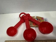 Disney Mickey Mouse Red Plastic Measuring Spoons By Daiso Japan, NWT