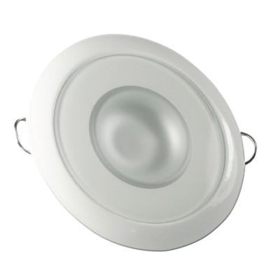 LUMITEC MIRAGE - FLUSH MOUNT DOWN LIGHT - GLASS FINISH/WHITE BEZEL - WARM WHITE