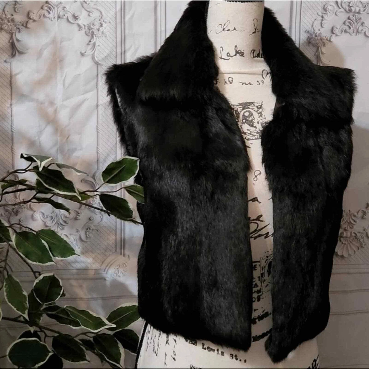 Theory Chocolate Rabbit Fur Vest Medium