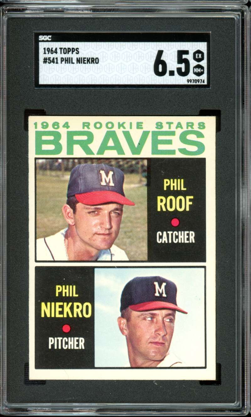 1964 Topps High #541 Phil Roof/Phil Niekro RC/Rookie Braves HOF SGC 6.5 EX-NM+