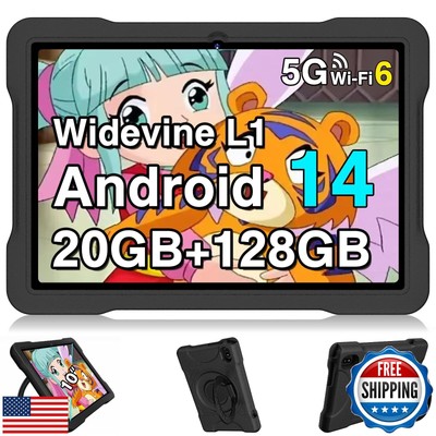 UJJ Kids Tablet Android 14, 10.1 inch Tablet for Kids, 20GB+128GB/1TB Expanda