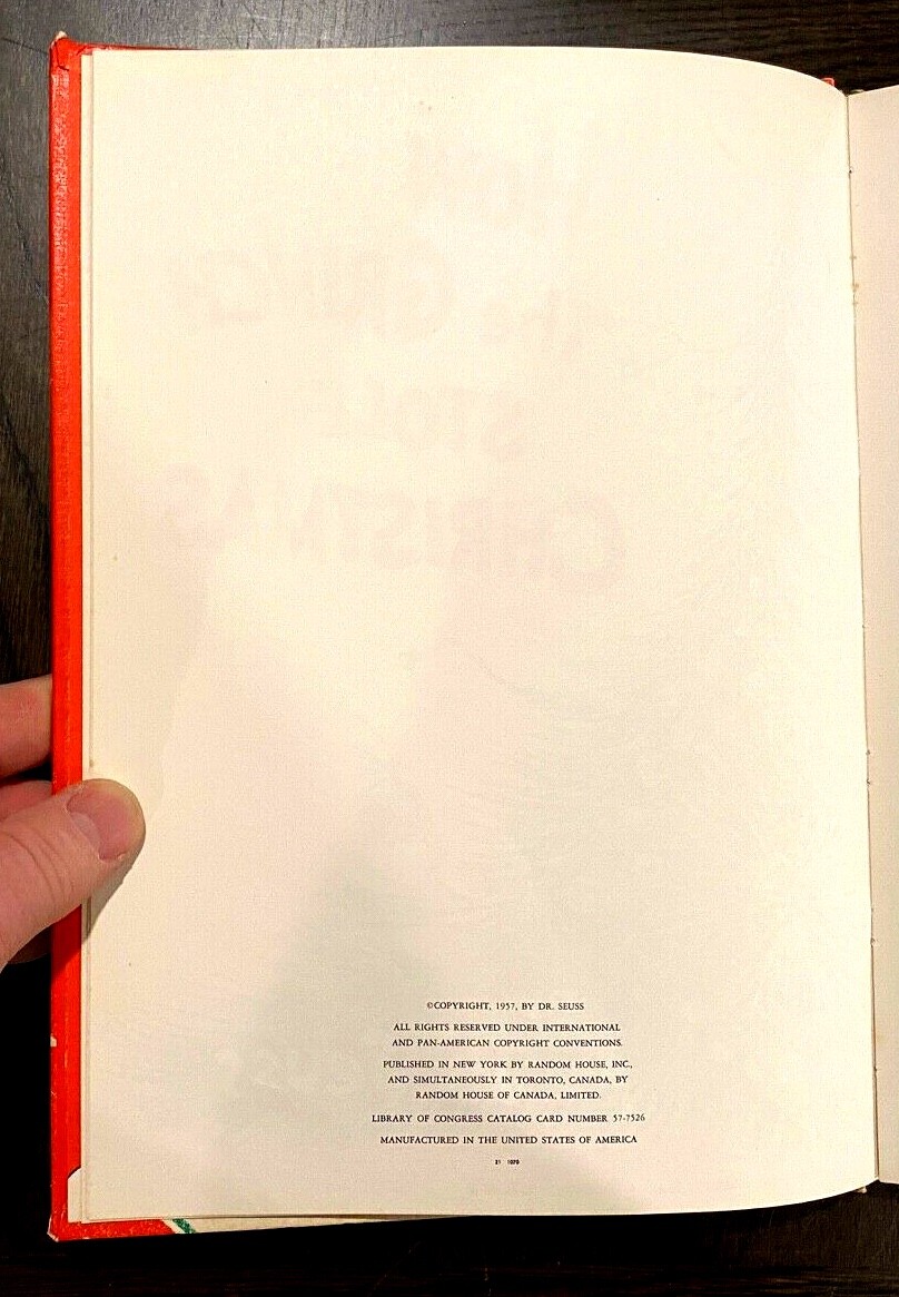 VINTAGE HOW THE GRINCH STOLE CHRISTMAS First Edition 1957 Printing