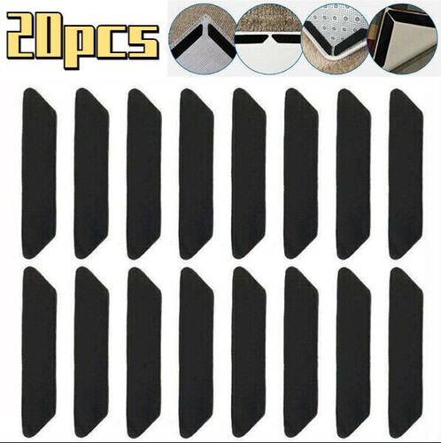 20 Pcs Carpet Mat Grippers Anti Slip Rubber Rug Sticker Skid pad Tape Reusable - Picture 8 of 8