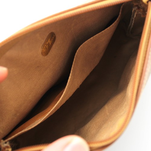Gucci Canvas Tan Brown Logo Zipper Closure Clutch Accessory Bag Leather Trim - Picture 4 of 7