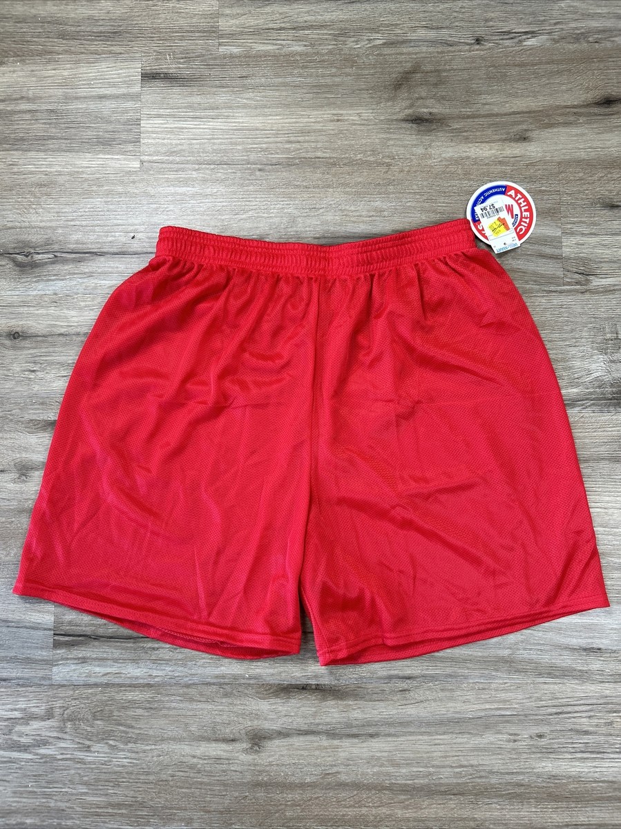 Vintage 90s Athletic Works Red Gym Shorts Men's Size L NWT Walmart