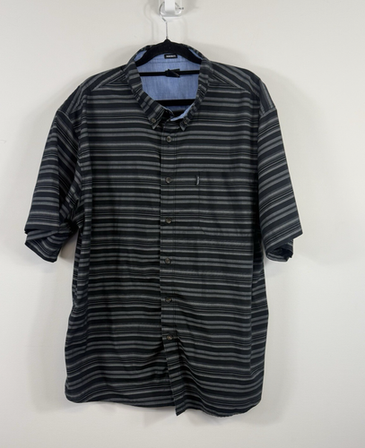 Dickies shirt men's modern fit short sleeved striped button up collared Size 2XL