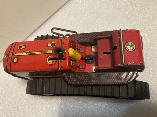 VINTAGE MARX WIND UP TIN TOY PAINTED FARM DIESEL12 TRACTOR WITH TREAD TD18 - Picture 12 of 21
