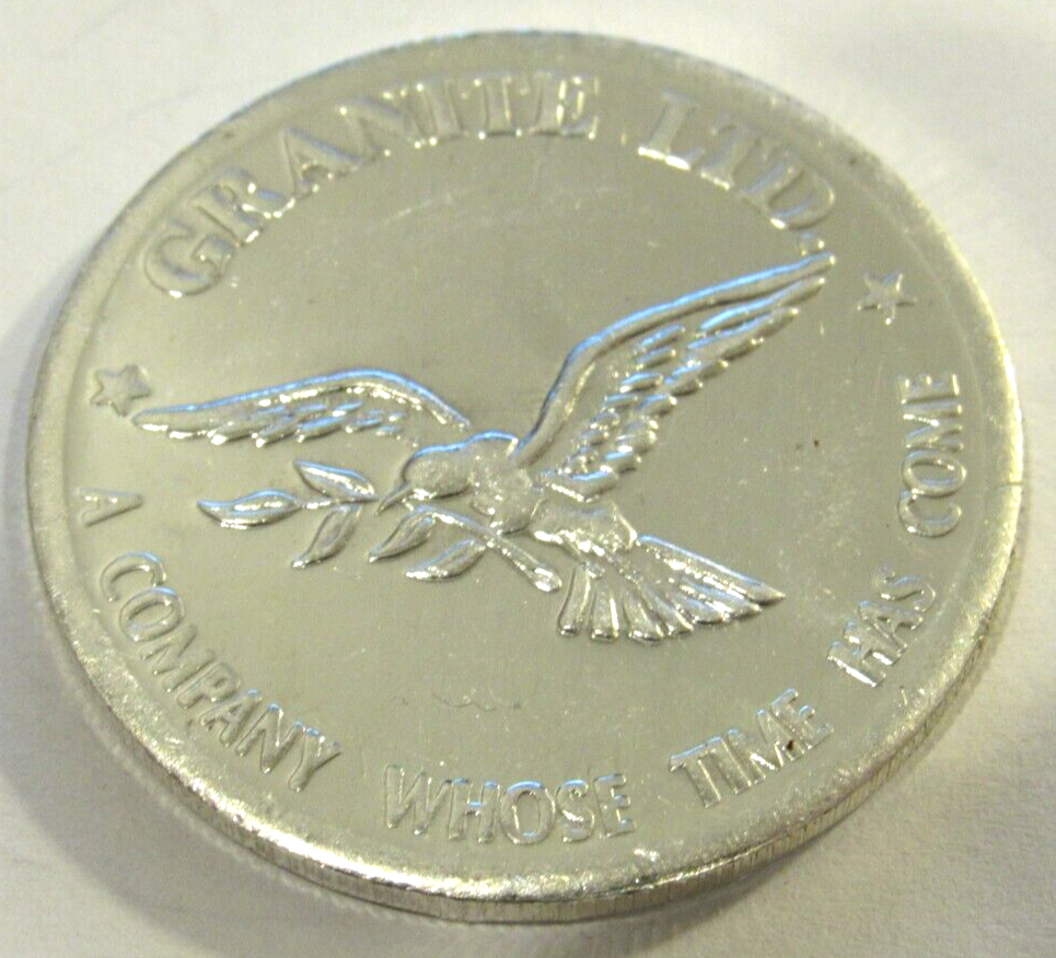 Vintage Granite LTD O.T.C. Company 1 Troy Oz. .999 Fine Silver