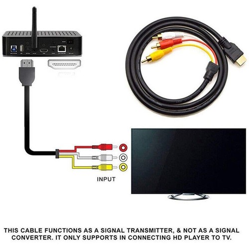 1080P HDMI Male to 3 RCA S-video AV Audio Cable Cord Adapter for TV HDTV DVD - Picture 7 of 13