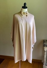 Banana Republic Cape Beige Cotton Knit Wrap Tan Poncho M/L OSFM EUC MINT