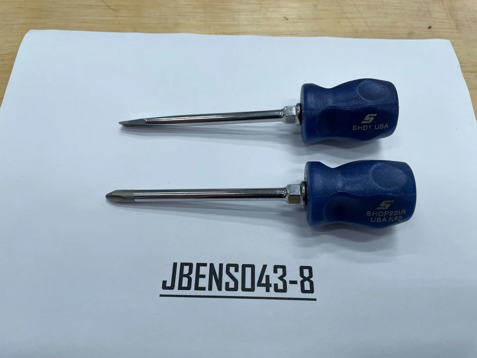 Juego de destornilladores de eje estándar con mango duro POWER BLUE Snap-on Tools 2 piezas