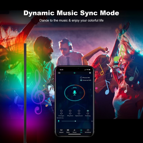 LED Floor Lamp Corner Light RGB Modern Smart Lamp with App/Remote Control V6I3 - Picture 6 of 11