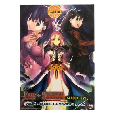Fate/Stay Night+Unlimited Blade Works (1-49End+4 Movie+3OVA) DVD English Dubbed
