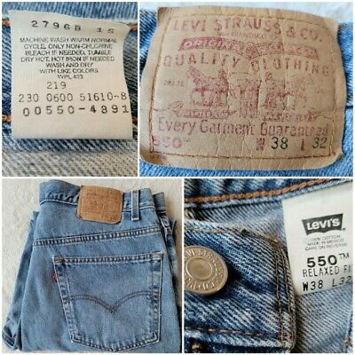Levis 550 Every Garment Guaranteed Vintage.. ACTUAL Size W=36in, Inseam =  31½.. | eBay