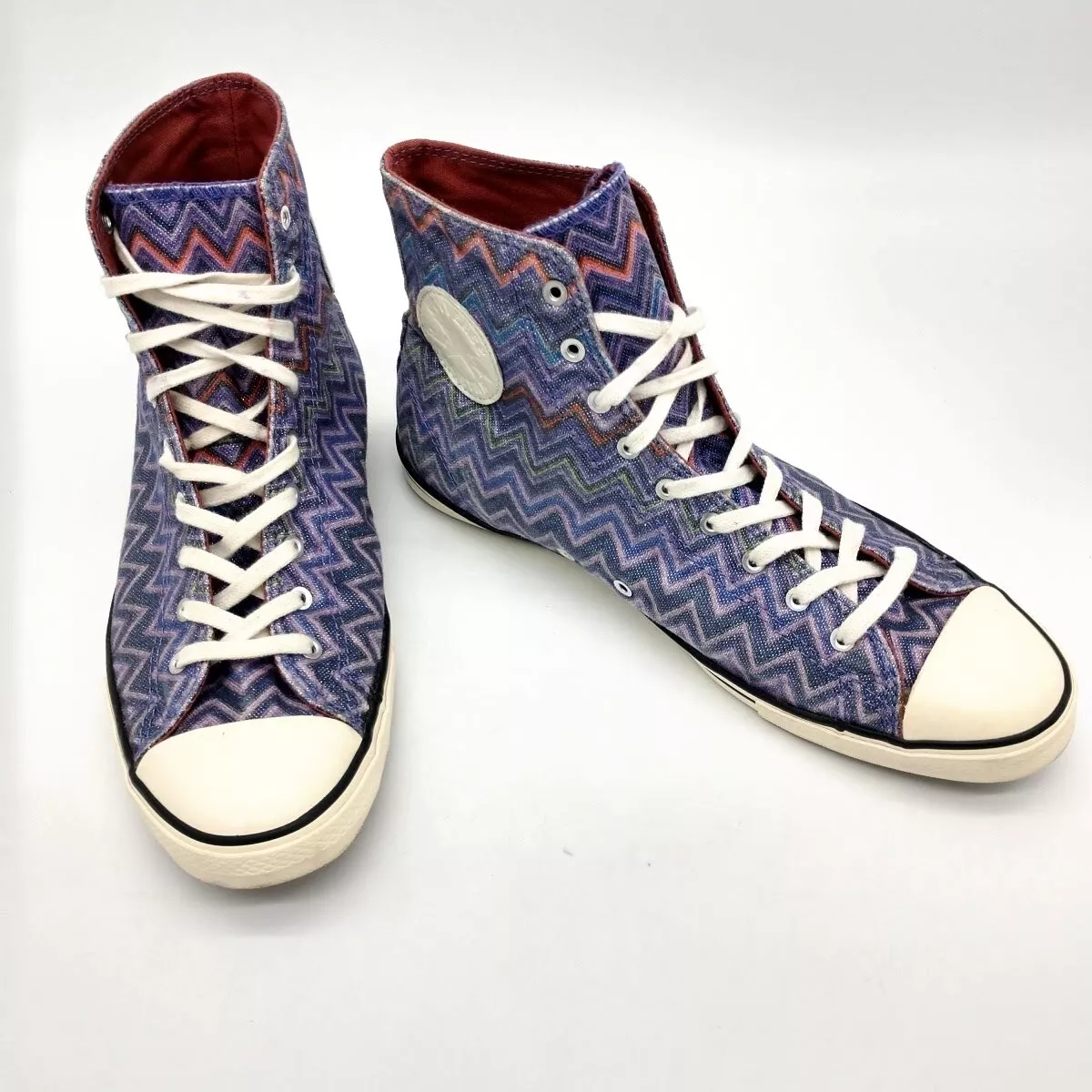 Converse All Star x Missoni Fancy High Zigzag Women 9.5 Pink Purple Canvas Sneak