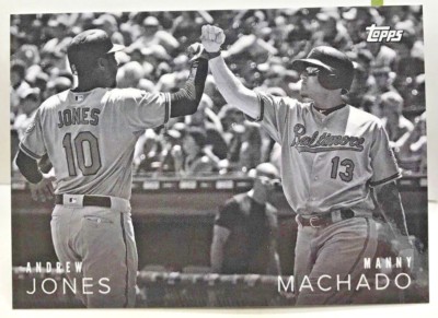 Manny Machado / Adam Jones 2018 Topps Auf Demand Schwarz & Weiß Candid Moment