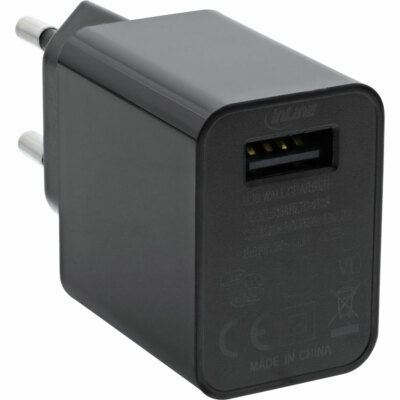 InLine  USB Ladegerät Single Netzteil Stromadapter 100-240V zu 5V/2,5A schwarz
